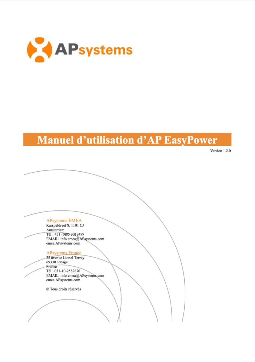 Guide d'Application de suivi AP-EasyPower