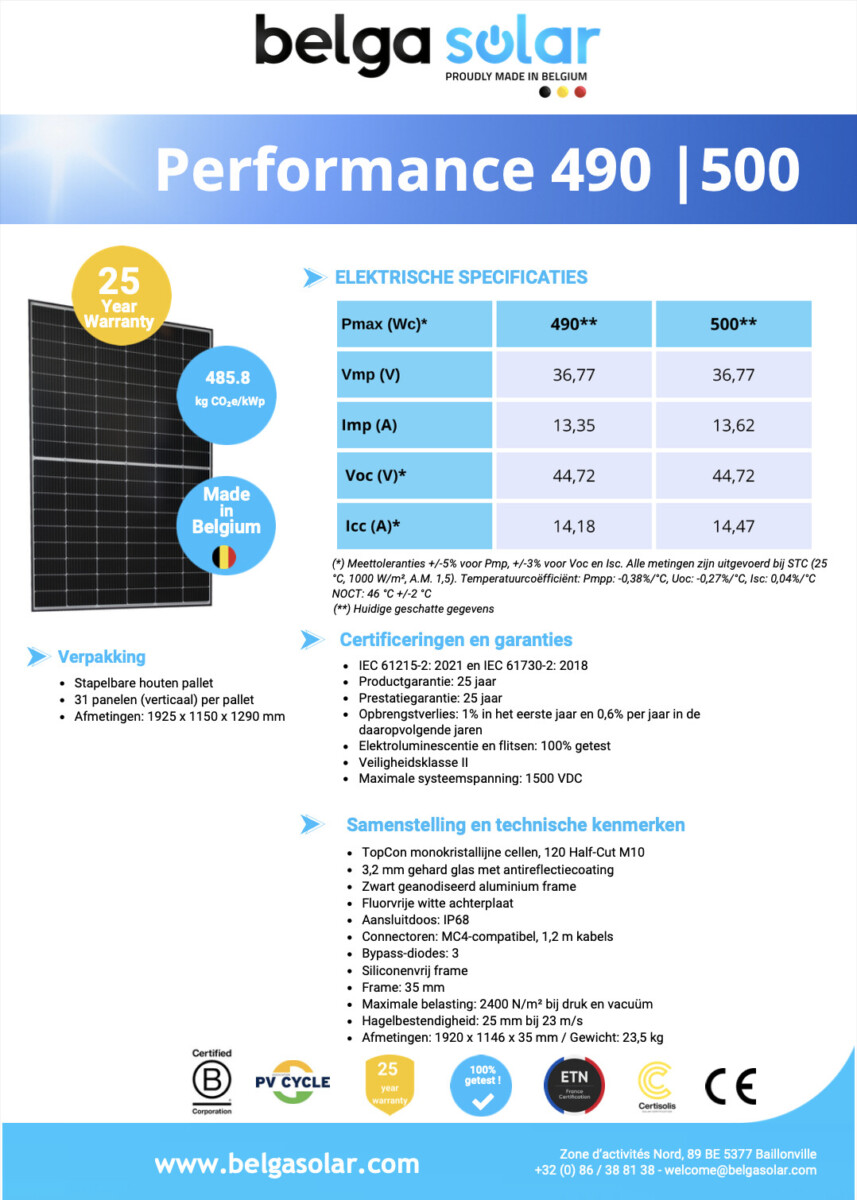Performance TOPCON 490-500